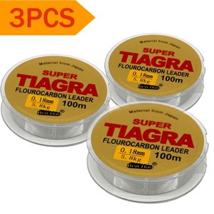 3PCS Fishing Line Fluorocarbon Coated Leader Nylon Strong Wire Monofilament- Japan Mater for Carp 220225