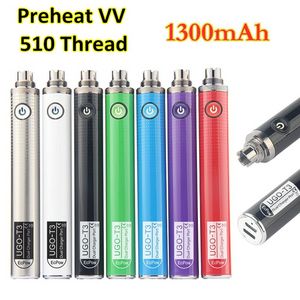 Ugo T3 Pil Önceden Piller 1300 mAh Preheat VV Vape Pen510 İplik Alt Çift USB Şarj Bağlantı Noktası Evod MT3 EGO CE4 ECIG