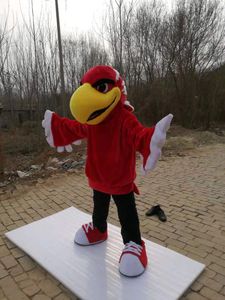 Yüksek kaliteli karnaval yetişkin kırmızı kartal kostüm gerçek resimler deluxe parti kuş hawk fon maskot kostüm293d 293d 293d