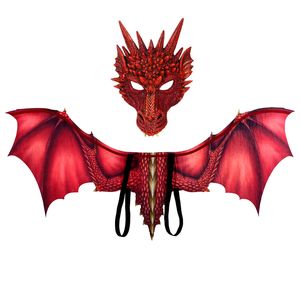 Mascot doll costume Adult Christmas Halloween Costumes Super 3D Printed Red Dragon Wing Carnival Masquerade Party Prop Role Play Costume