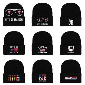 Brandon Brandon Siyah Örme Şapka Kış Sıcak Harfler Baskılı Moda Tığ Şapka Açık Spor Kayak Bisikletleri Unisex Beanie Kafatası Kapaklar WHT0228