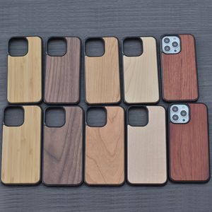 Для iPhone 13 Pro Max Wood Case Case Mobile Smartphone деревянная крышка оболочки роскошный случай против стука
