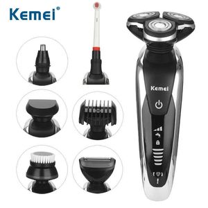 Kemei Rechargeable Electric Shaver Triple Blade Floating Head Waterproof Hair Trimmer for Men Electric Razor 220-240V 35D P0817