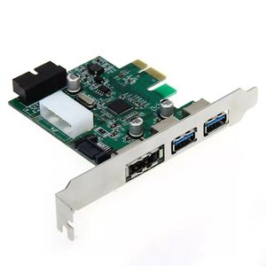 Hot Desktop 3 PORT USB 3.0 20 Pin Power ESATA PCI Express Adapter Scheda del controller Adapter