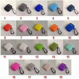 Casos de fones de ouvido para airpods 1 2 capa de silicone Ultra Thin Protector Capa macia de capa com capa com fivela de fivela anti-fivela.