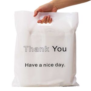 Teşekkür ederim plastik torbalar hediye alışveriş için poli ambalaj özelleştirilmiş marka iş 2,5 mil (baskı ücreti dahil değildir) 210724