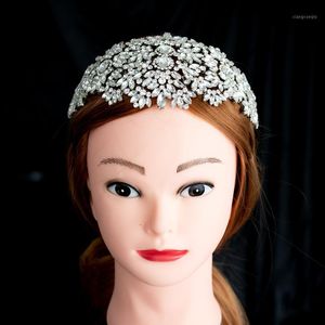 Saç Klipler Barrettes El Yapımı Rhinestone Tiara Gelin Düğün Yumuşak Kafa Barok Hairband Kızlar Taç Takı Aksesuarları Toptan