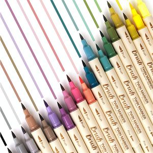 Highlighters 3Colors/set Double Head Highlighter Pen Mildliner Colors Fluorescent Art Marker School&Office Stationery