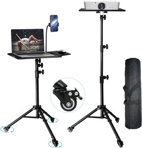 Projector Stand, Sturdy Durable Metal Laptop Tripod Stand with Wheels, Folding Floor Tripod Stand (31.9 Inch-61 Inch)