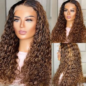 1B/30 Lace Front Human Hair Wigss Ombre Brown Curly 360Lace Frontal Wigs Peruvian 5x5Lace Closure Wig For Women Pre Plucked bleached knots full lacewigs