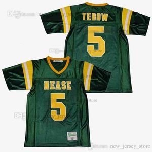 Film Tim Tebow # 5 Liseli Jersey Özel DIY Tasarım Dikişli Üniversite Futbol Formaları