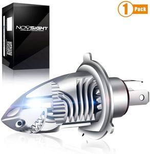 NOWSIGHT H4 9003 / HB2 LED Far Ampul Motosiklet, Yüksek Düşük Işın Işık Dönüşüm Kiti, 6000LM Tak ve Oyun Hatası Ücretsiz Motosiklet Işık 6000K Beyaz Için Ücretsiz