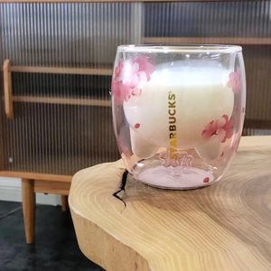 Кружки оптом Starbucks Limited Eeition Sakura Cattail Mugs Оптовые 6 унций розовые двойные стены Coffee Cups