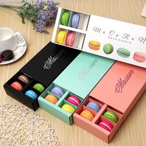 Şeker Renk Macaron Kek Kutusu Hediye Paketi Bisküvi Muffin Kutuları 20 * 11 * 5 cm Gıda Ambalaj Hediyeler Kağıt Tatlı Malzemeleri