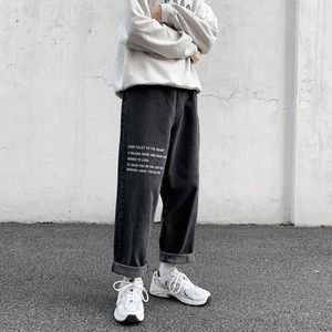 2021 мужская прямая гарем джинсовые брюки женщины графические напечатанные джинсы корейский уличный одежда одежда