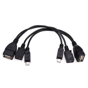 2 в 1 OTG -адаптер Micro USB Host Power Y Splitter USB для Micro 5 -контактный мужской кабель для Android Phone