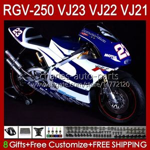 OEM SUZUKI RGVT RGV 250 CC RGV250 SAPC VJ23 Cowling Için Cowling Yarış Mavi RGV-250CC Vücut 107HC.118 RGVT-250 VJ 23 RGV-250 Panel 97 98 RVG250 250cc 1997 1998 Fairing Kiti