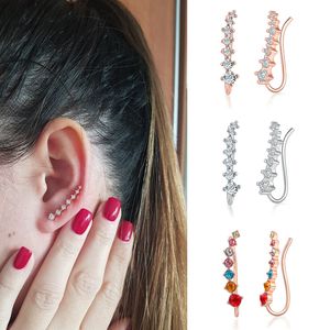 Saplama Küpe Kadınlar Için Kpop Takı Zirkon Gül Altın Renk Piercing Küpe Mücevherat kadın Kulak Manşetleri E534