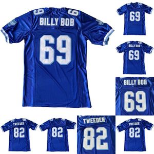 Mens 69 Billy Bob 82 Charlie Tweeder West Canaan Coyotes Varsity Mavi Film% 100 Dikişli Futbol Formaları