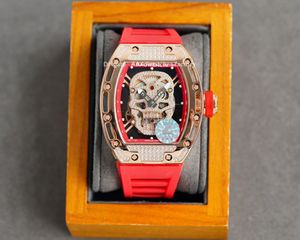 2021 aaa le botti di orologi con diamanti più alla moda quadrate scavano il design meccanico automatico nastro sportivo rosa rosso phnom penh ark orologi da uomo Bracciale di design di lusso