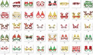 2021 Блеск Рождественские очки Рамки Рождественские украшения Костюм Eyeglasses для вечеринок Праздник Формулирует фото стенд, один размер подходит всем многочисленным размерам
