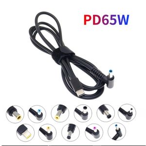 USB Tipi C PD Şarj Kablosu Kordon DC Güç Adaptörü Jack Dönüştürücü 13 Fişler için Erkek Lenovo Asus Dell HP Dizüstü Şarj 65 W 45W