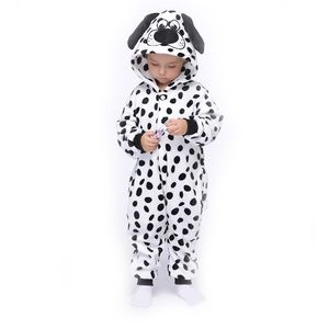 Dalmatians Kigurumis Onesie Pijamas Pijamas Dos Desenhos Animados Cachorrinho Dog Menina Menino Festa Homewear Jumpsuits Crianças Traje de Crianças 211130