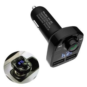 Car charger X8 FM transmitter auxiliary modulator Bluetooth hands-free kit audio MP3 player with 3.1A fast charging dual USB