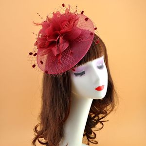Cabeças de fábrica Festas de moda feminina Fascinator Acessório de penas Hat de clipe Flower Lady Veil Hairpins diários
