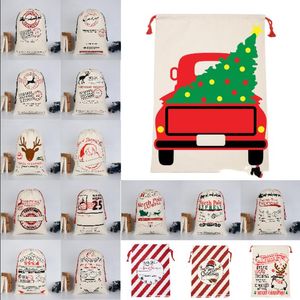 Santa Çuvallar Monogramable Noel Hediyesi Çanta Çuval İpli Çanta Geyik 25 Tasarımlar Toplu Stokta 500 adet YW244-ZWL670-1