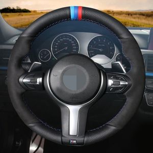 Anti-Slip Genuine Leather Suede Car Steering Wheel Cover For BMW 1 Series F20 F21 M135i M140i M235i M240i X1 F48 X2 F39 X3 F25