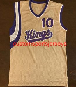 Erkek Kadın Gençlik Mike Bibby Altın Basketbol Jersey Nakış Herhangi bir isim numarası ekleyin