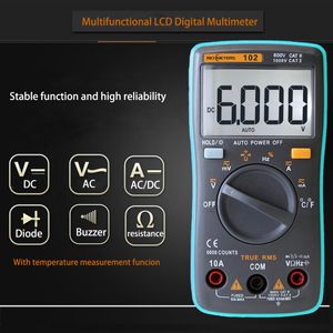 Multimetreler Dijital Multimetre RM102 TRUE RMS Profesyonel Multimetro DC AC Voltaj Akım Direnç Sıcaklık Test Cihazı Ammetre Voltmetre