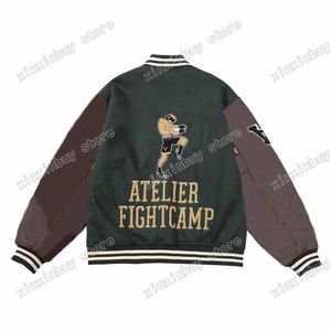 21ss Sonbahar Sportwear Adam Kadın Tasarımcılar Ceketler Beyzbol Faux Deri FightCamp Thai Boks Giyim Mont Giyim Giyim Yeşil Sarı M-2XL