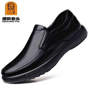 2021 erkek hakiki deri ayakkabı 38-47 kafa deri yumuşak kaymaz kauçuk loafer'lar ayakkabı adam rahat gerçek deri ayakkabı H1125