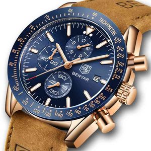 Benyar мужские часы бренда роскошный силиконовый ремешок водонепроницаемый спортивный кварцевый хронограф военные часы часов Relogio Masculino 210609