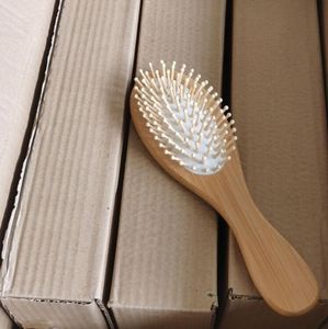 Natural Bamboo Brush Healthy Care Massage Hair Combs Antistatic Detangling Airbag Hairbrush Hair Styling Tool LX7469