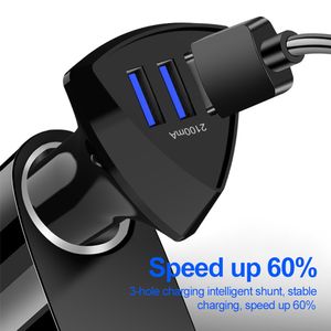 3 USB Ports Car Charger Universal Portable Power Adapters для iPad iPhone 13 14 15 Pro Max Samsung Xiaomi Huawei Android Phone GPS ПК