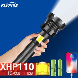 Güçlü Torch USB Şarj Edilebilir 18650 26650 Yüksek Güç LED El Fenerleri XHP70 XHP50 XHP90 Fener Torches