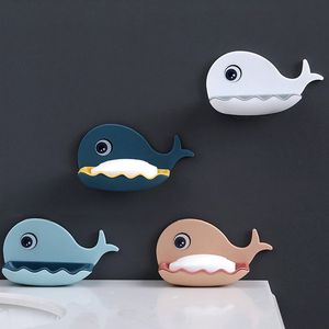 Soap Dish Box Cute Cartoon Whale Soap Holder Case Home Shower Travel Container Storage Drainer Plate Tray Bathroom Supplies Gadgets HY0304