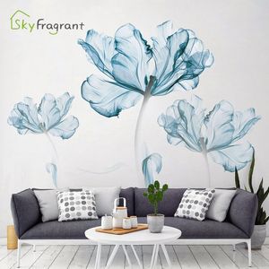 Kreative warme Aufkleber Nordic Blume selbstklebende Aufkleber Schlafzimmer Wohnzimmer Haus Dekoration Wanddekor 210310
