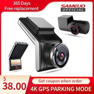SameUo U2000 Dash Cam Ön ve Arka 4 K 2160 P 2 Kamera Araba DVR WiFi Dashcam Video Kaydedici Oto Gece Görüş 24 H Park Monitör