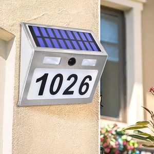 Güneş Kapı Numarası Lamba LED Ev Adres Paslanmaz Çelik Kapı Plaka Işıkları Ile Hareket Sensörü ile Bahçe Ev Yard Kapı