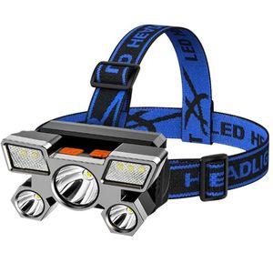 Headlamps Strong Headlight Led Five-head Aircraft Light mini Usb Rechargeable Head-mounted Outdoor Miner's Lamp