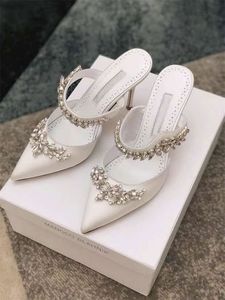 Kadın Elbise Ayakkabı Sivri Yüksek Topuklu 9 cm Snappa Rüya Kare Sandalet Yastıklı Sandal Moda Tasarımcı Slaytlar Kadınlar Lüks Düğün