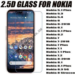 Tüm Satış 2.5D 0.33mm Temperli Cam Telefon Ekran Koruyucu Nokia 5.1 5.3 5.4 6 6.1 6.2 7 7.1 7.2 8 8.1 8.3 Artı 5g Sirocco