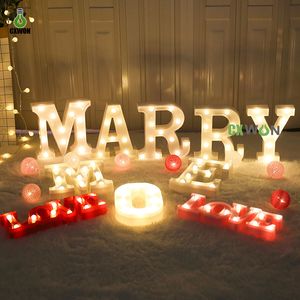 Светодиодная светодиодная буква ночной свет английский алфавит номер лампы свадьба украшения рождества дома аксессуары для дома