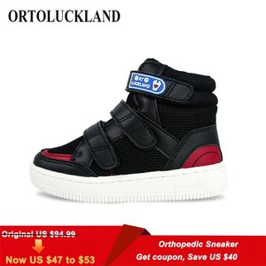 Ortoluckland Toddler Erkek Sneakers Çocuklar Ortopedik Spor Koşu Ayakkabıları Çocuk Kızlar için Eğlence Düz Yüzecek Yürüyüş Ayakkabısı 220115