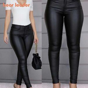 Bear Leader Maternity Women Leather Pants Fashion Spring Ladies Casual Skinny Capris Woman Autumn Tight Plus Sizes Clothes 210708