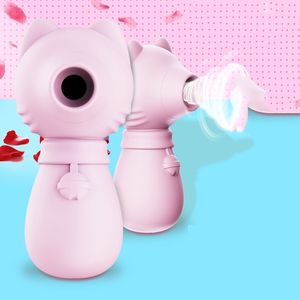 Розовый мини -кошачий вибраторский клитор киска присоска грудью сосание соса